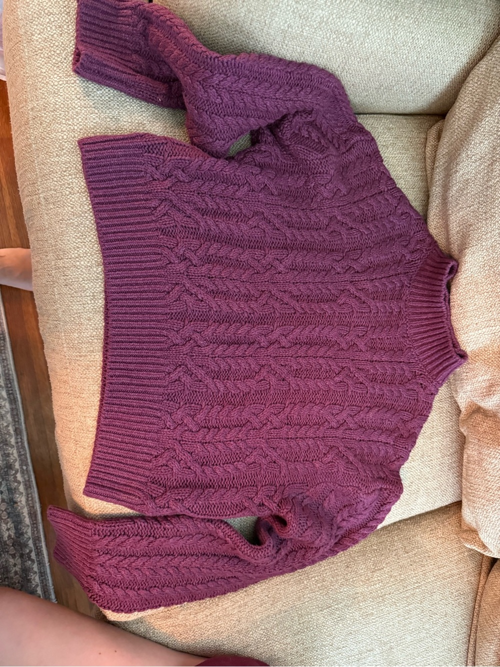 Cotton On Cable Knit Turtleneck Sweater - Plum